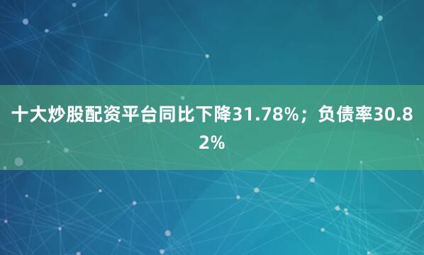 十大炒股配资平台同比下降31.78%；负债率30.82%